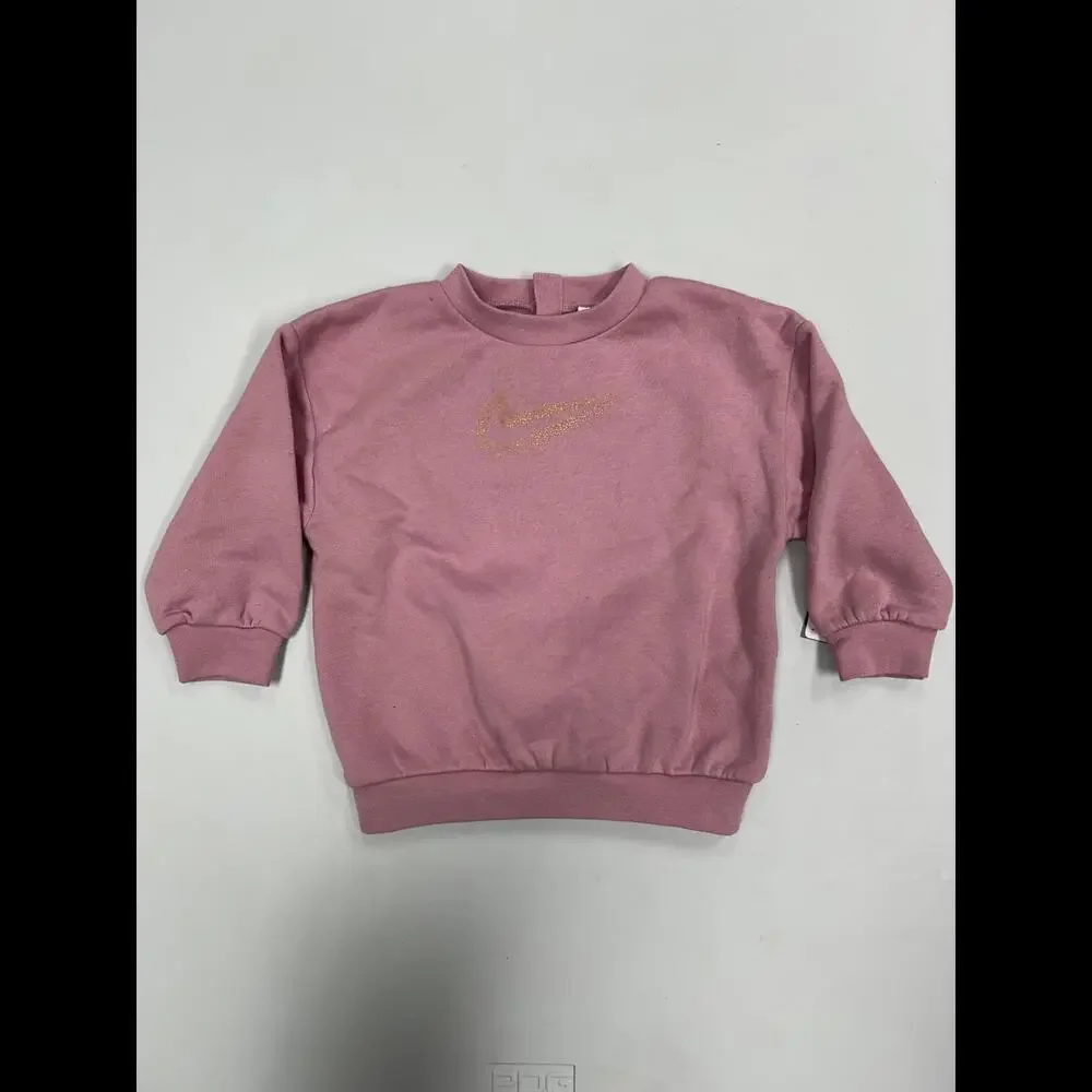 Nike Girls' Glitter Logo Pink Sweatshirt